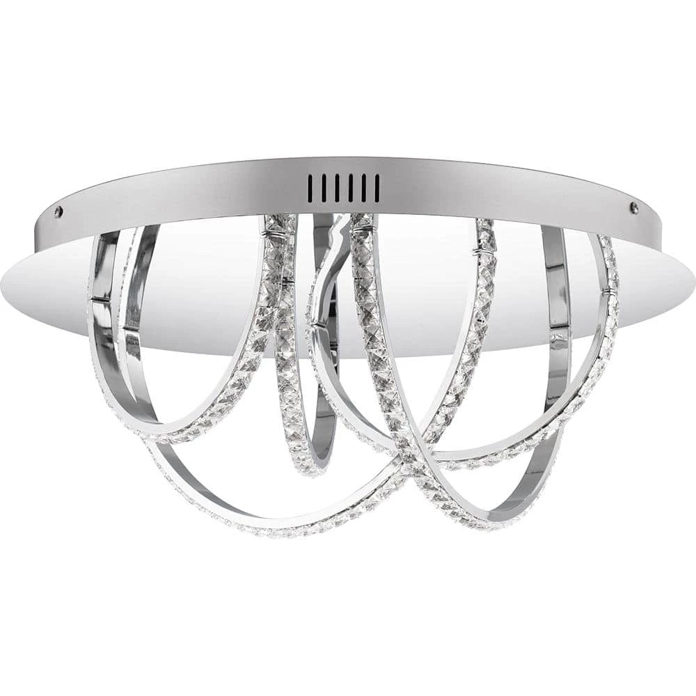 Diamond 17.75 in. Polished Chrome LED Flush Mount by Quoizel 5 Diamond 17.75 in. Polished Chrome LED Flush Mount by Quoizel - Image 3