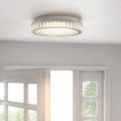 Divine 14 in. Polished Chrome LED Flush Mount by Quoizel -Quoizel Sales polished chrome quoizel flush mount lights pcdv1616c fa 1000