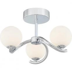Essence 16 -in Polished Chrome LED Semi-Flush Mount with Opal Etched Glass Shade by Quoizel 14 Essence 16 -in Polished Chrome LED Semi-Flush Mount with Opal Etched Glass Shade by Quoizel -Quoizel Sales polished chrome quoizel flush mount lights pcess1716c 1f 1000