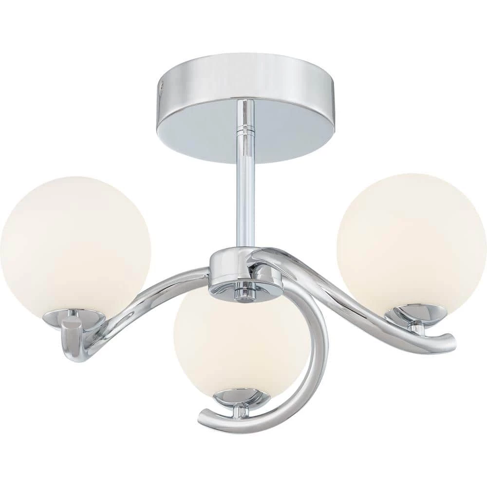Essence 16 -in Polished Chrome LED Semi-Flush Mount with Opal Etched Glass Shade by Quoizel 7 Essence 16 -in Polished Chrome LED Semi-Flush Mount with Opal Etched Glass Shade by Quoizel - Image 5