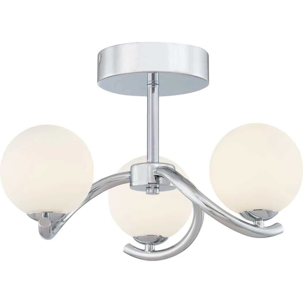 Essence 16 -in Polished Chrome LED Semi-Flush Mount with Opal Etched Glass Shade by Quoizel 6 Essence 16 -in Polished Chrome LED Semi-Flush Mount with Opal Etched Glass Shade by Quoizel - Image 4