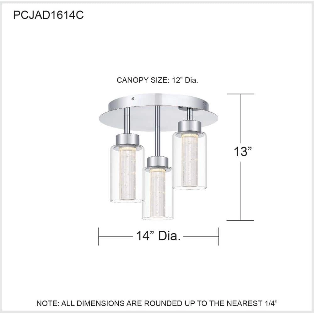 Jade 14 in. Polished Chrome LED Flush Mount by Quoizel 9 Jade 14 in. Polished Chrome LED Flush Mount by Quoizel - Image 7
