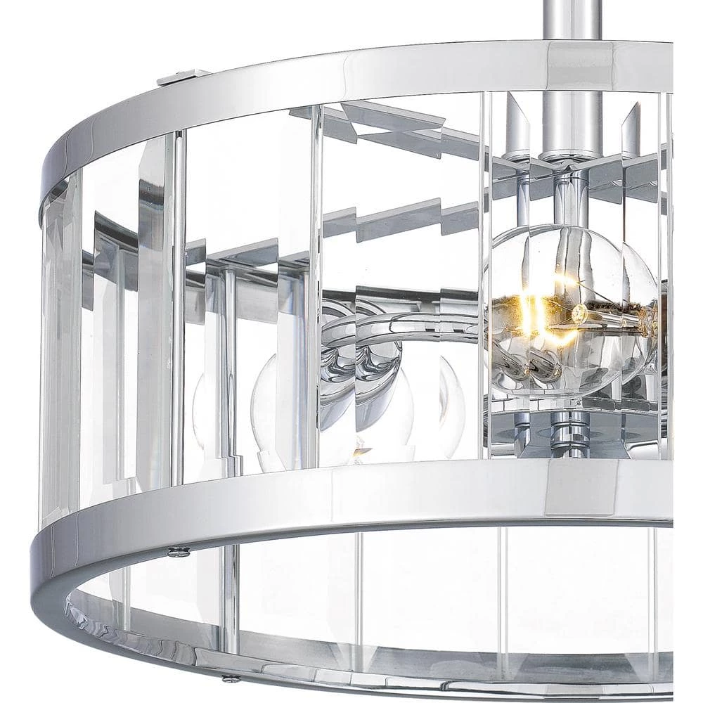 Lucia 15 in. 3-Light Polished Chrome Semi-Flush Mount by Quoizel 8 Lucia 15 in. 3-Light Polished Chrome Semi-Flush Mount by Quoizel - Image 6