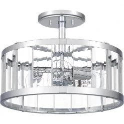 Lucia 15 in. 3-Light Polished Chrome Semi-Flush Mount by Quoizel 13 Lucia 15 in. 3-Light Polished Chrome Semi-Flush Mount by Quoizel -Quoizel Sales polished chrome quoizel flush mount lights pclca1715c 4f 1000