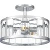 Lucia 15 in. 3-Light Polished Chrome Semi-Flush Mount by Quoizel -Quoizel Sales polished chrome quoizel flush mount lights pclca1715c 64 1000