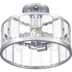 Lucia 15 in. 3-Light Polished Chrome Semi-Flush Mount by Quoizel 12 Lucia 15 in. 3-Light Polished Chrome Semi-Flush Mount by Quoizel -Quoizel Sales polished chrome quoizel flush mount lights pclca1715c c3 1000