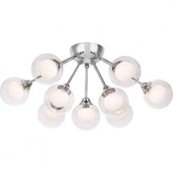 Spellbound 23 in. 9-Light Polished Chrome Semi-Flush Mount by Quoizel -Quoizel Sales polished chrome quoizel flush mount lights pcsb1722c 4f 1000
