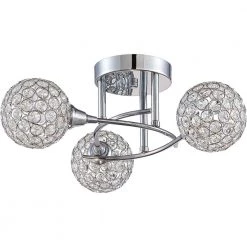 Shimmer 3-Light Polished Chrome Semi-Flush Mount by Quoizel -Quoizel Sales polished chrome quoizel flush mount lights pcsr1716c c3 1000