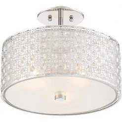 Verity 3-Light Polished Chrome Semi-Flush Mount by Quoizel -Quoizel Sales polished chrome quoizel flush mount lights pcvy1714c 4f 1000