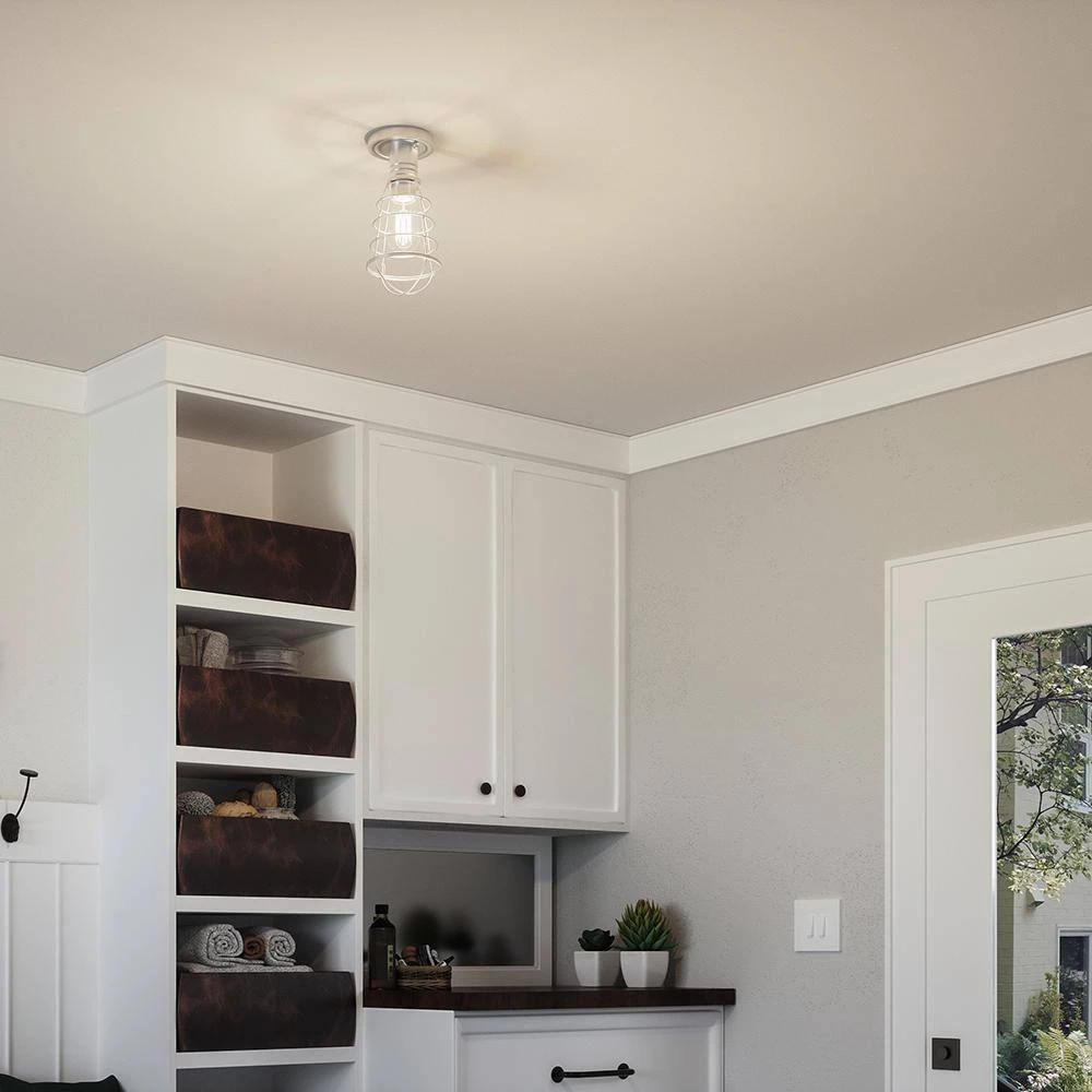 Mixon 5.5 in. 1-Light Polished Chrome Semi-Flush Mount by Quoizel 8 Mixon 5.5 in. 1-Light Polished Chrome Semi-Flush Mount by Quoizel - Image 6