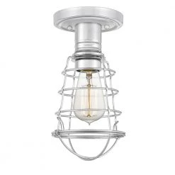 Mixon 5.5 in. 1-Light Polished Chrome Semi-Flush Mount by Quoizel