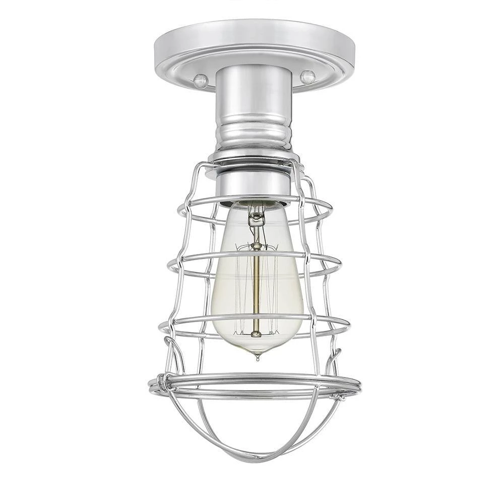 Mixon 5.5 in. 1-Light Polished Chrome Semi-Flush Mount by Quoizel 5 Mixon 5.5 in. 1-Light Polished Chrome Semi-Flush Mount by Quoizel - Image 3