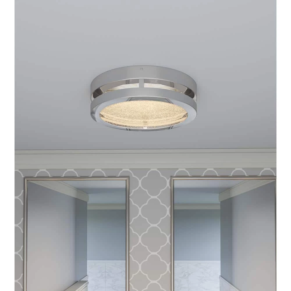 Sylvia 13 in. Polished Chrome LED Flush Mount by Quoizel 4 Sylvia 13 in. Polished Chrome LED Flush Mount by Quoizel - Image 2