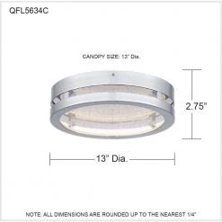 Sylvia 13 in. Polished Chrome LED Flush Mount by Quoizel 16 Sylvia 13 in. Polished Chrome LED Flush Mount by Quoizel -Quoizel Sales polished chrome quoizel flush mount lights qfl5634c 76 1000