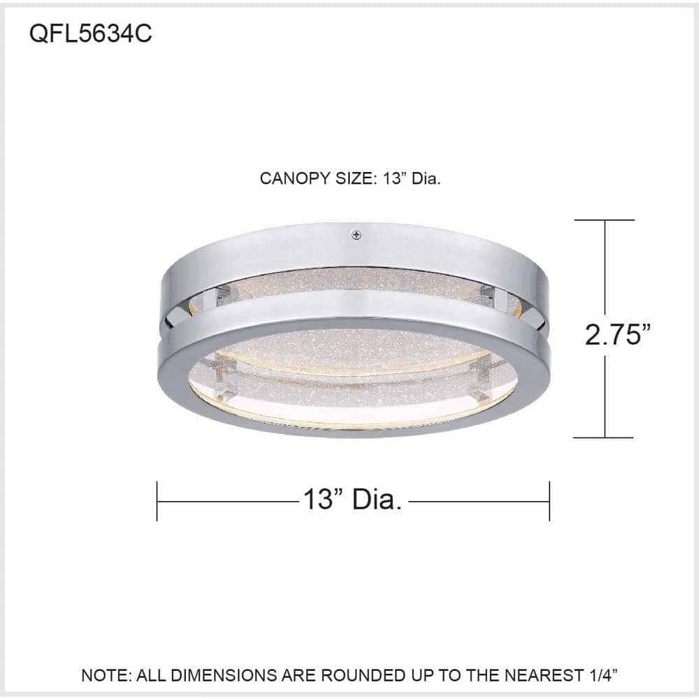 Sylvia 13 in. Polished Chrome LED Flush Mount by Quoizel 9 Sylvia 13 in. Polished Chrome LED Flush Mount by Quoizel - Image 7