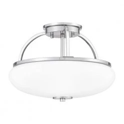 Easton 3-Light Polished Chrome Semi-Flush Mount with Opal Glass by Quoizel -Quoizel Sales polished chrome quoizel flush mount lights qsf5364c 4f 1000