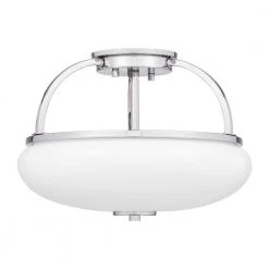 Easton 3-Light Polished Chrome Semi-Flush Mount with Opal Glass by Quoizel -Quoizel Sales polished chrome quoizel flush mount lights qsf5364c c3 1000