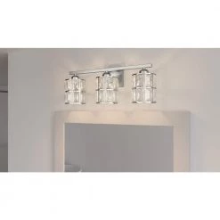 Gibson 21.25 in. 3-Light Polished Chrome Vanity Light by Quoizel -Quoizel Sales polished chrome quoizel vanity lighting gib8622c c3 1000