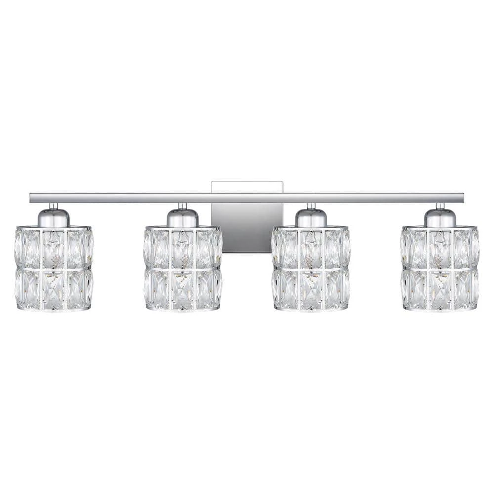 Gibson 29.5 in. 4-Light Polished Chrome Vanity Light by Quoizel 7 Gibson 29.5 in. 4-Light Polished Chrome Vanity Light by Quoizel - Image 5