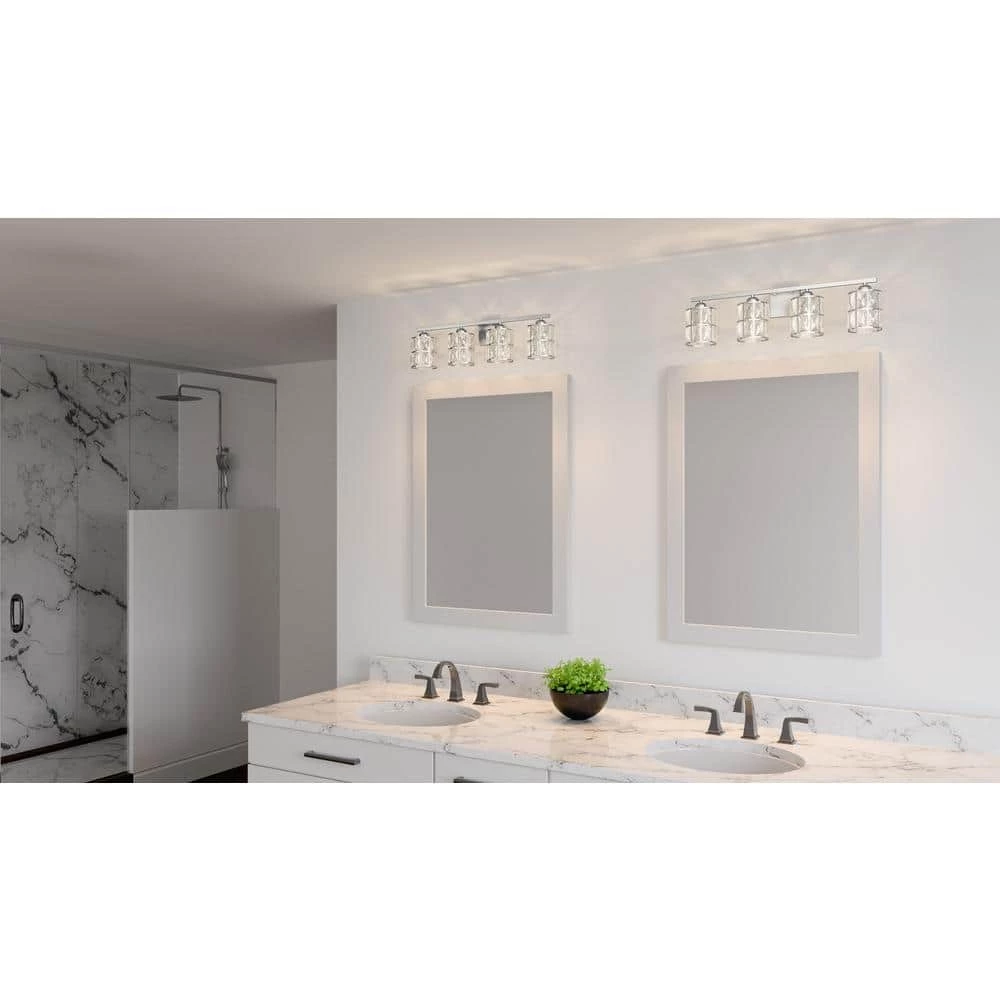 Gibson 29.5 in. 4-Light Polished Chrome Vanity Light by Quoizel 10 Gibson 29.5 in. 4-Light Polished Chrome Vanity Light by Quoizel - Image 8