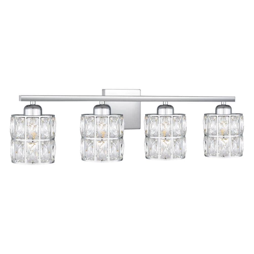 Gibson 29.5 in. 4-Light Polished Chrome Vanity Light by Quoizel 6 Gibson 29.5 in. 4-Light Polished Chrome Vanity Light by Quoizel - Image 4