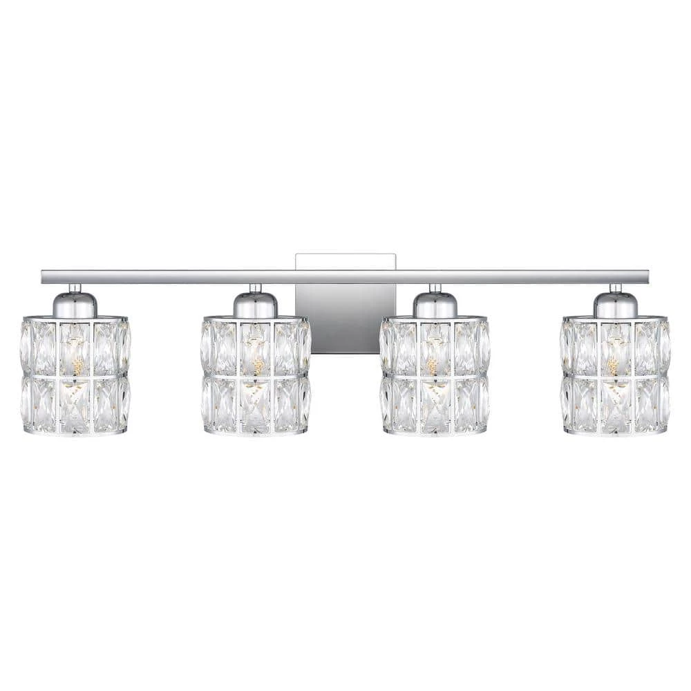 Gibson 29.5 in. 4-Light Polished Chrome Vanity Light by Quoizel 3 Gibson 29.5 in. 4-Light Polished Chrome Vanity Light by Quoizel