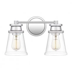 Haverfield 15 in. 2-Light Polished Chrome Vanity Light by Quoizel