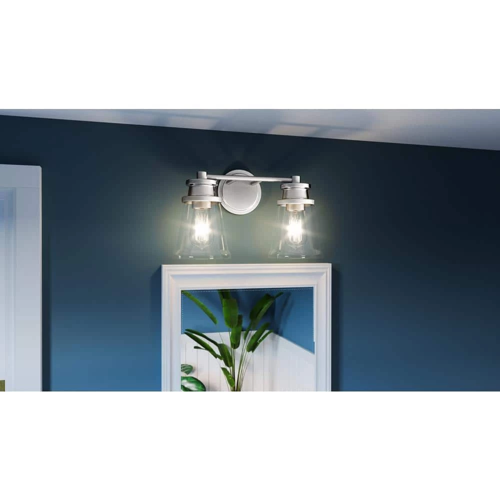 Haverfield 15 in. 2-Light Polished Chrome Vanity Light by Quoizel 5 Haverfield 15 in. 2-Light Polished Chrome Vanity Light by Quoizel - Image 3