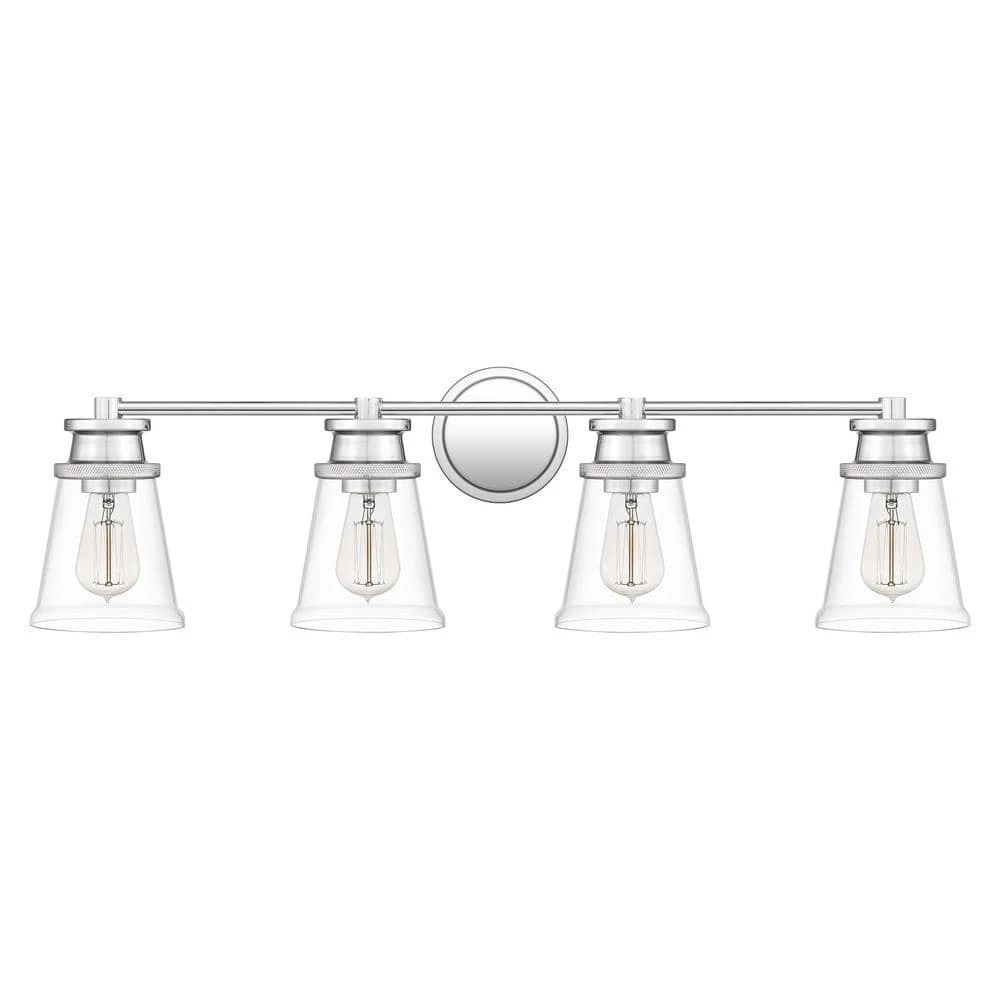 Haverfield 33.25 in. 4-Light Polished Chrome Vanity Light by Quoizel 7 Haverfield 33.25 in. 4-Light Polished Chrome Vanity Light by Quoizel - Image 5