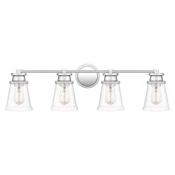 Haverfield 33.25 in. 4-Light Polished Chrome Vanity Light by Quoizel