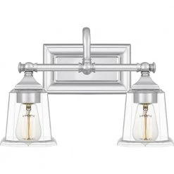 Nicholas 2-Light Polished Chrome Vanity Light by Quoizel