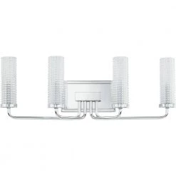 Nora 4-Light Polished Chrome Vanity Light by Quoizel -Quoizel Sales polished chrome quoizel vanity lighting nor8624c 1f 1000