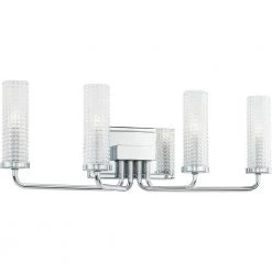 Nora 4-Light Polished Chrome Vanity Light by Quoizel -Quoizel Sales polished chrome quoizel vanity lighting nor8624c 4f 1000