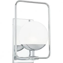 Padgett 1-Light Polished Chrome Sconce by Quoizel -Quoizel Sales polished chrome quoizel vanity lighting pad8608c 4f 1000