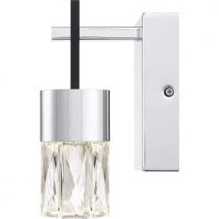 Adena 4.75 in. Polished Chrome LED Sconce with Clear Crystal Glass Shade by Quoizel -Quoizel Sales polished chrome quoizel vanity lighting pcada8605c 1f 1000