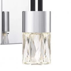 Adena 4.75 in. Polished Chrome LED Sconce with Clear Crystal Glass Shade by Quoizel -Quoizel Sales polished chrome quoizel vanity lighting pcada8605c 44 1000