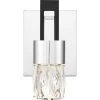 Adena 4.75 in. Polished Chrome LED Sconce with Clear Crystal Glass Shade by Quoizel -Quoizel Sales polished chrome quoizel vanity lighting pcada8605c 64 1000