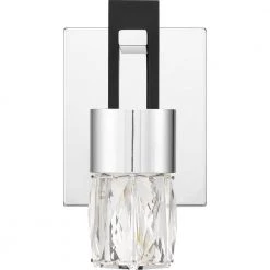 Adena 4.75 in. Polished Chrome LED Sconce with Clear Crystal Glass Shade by Quoizel -Quoizel Sales polished chrome quoizel vanity lighting pcada8605c c3 1000