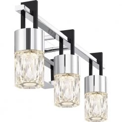 Adena 22 in. Polished Chrome LED Vanity Light Bar with Clear Crystal Glass by Quoizel 14 Adena 22 in. Polished Chrome LED Vanity Light Bar with Clear Crystal Glass by Quoizel -Quoizel Sales polished chrome quoizel vanity lighting pcada8622c 1f 1000