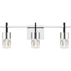 Adena 22 in. Polished Chrome LED Vanity Light Bar with Clear Crystal Glass by Quoizel