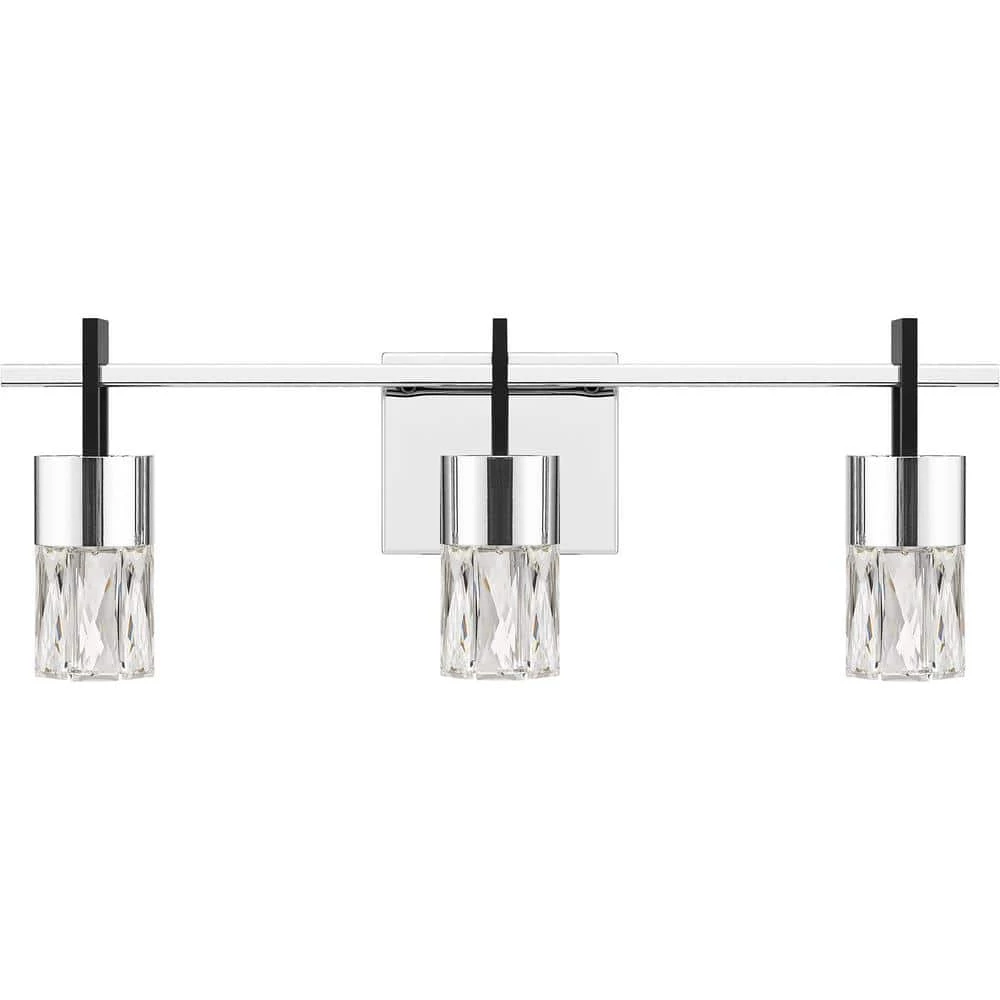 Adena 22 in. Polished Chrome LED Vanity Light Bar with Clear Crystal Glass by Quoizel 5 Adena 22 in. Polished Chrome LED Vanity Light Bar with Clear Crystal Glass by Quoizel - Image 3