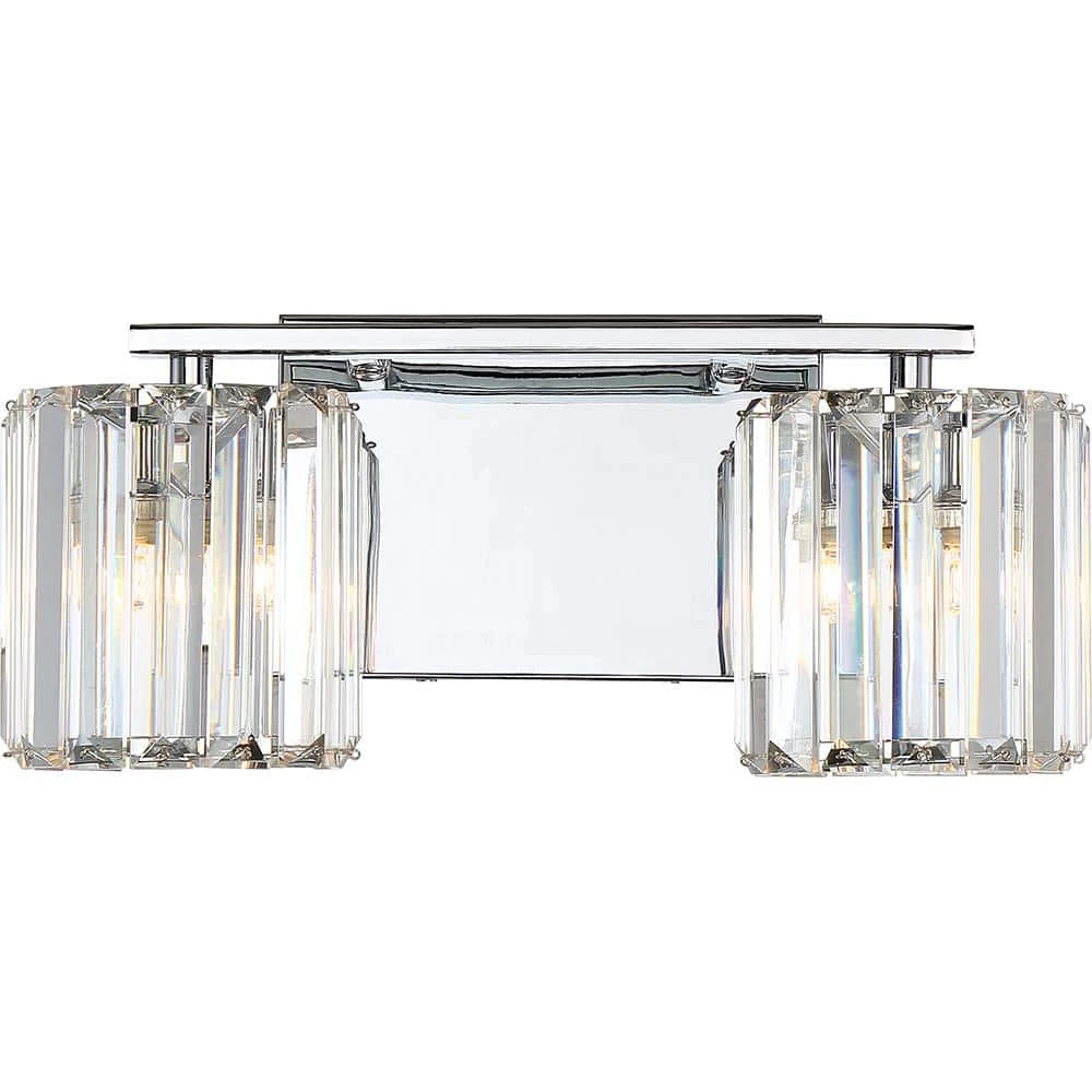 Divine 2-Light Polished Chrome Vanity Light by Quoizel 3 Divine 2-Light Polished Chrome Vanity Light by Quoizel