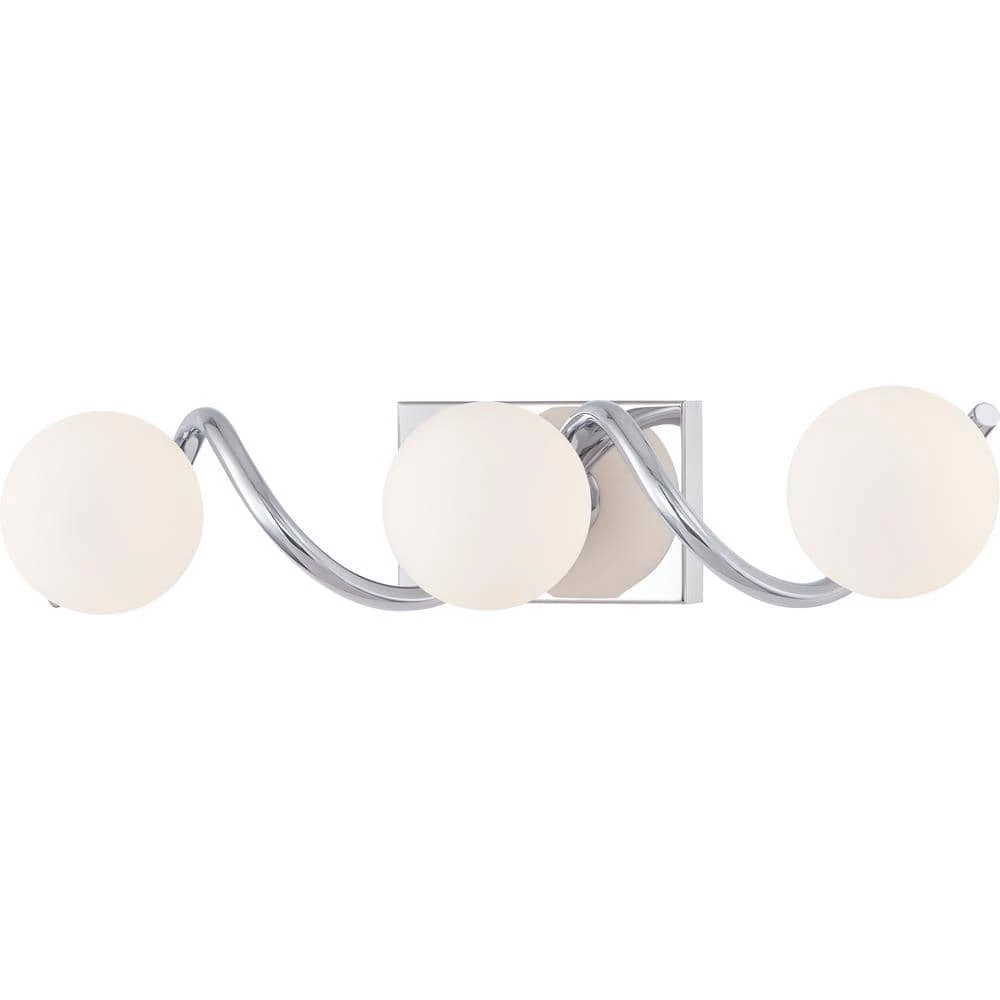 Essence 23.75 in. Polished Chrome LED Vanity Light Bar with Opal Etched Glass by Quoizel 6 Essence 23.75 in. Polished Chrome LED Vanity Light Bar with Opal Etched Glass by Quoizel - Image 4
