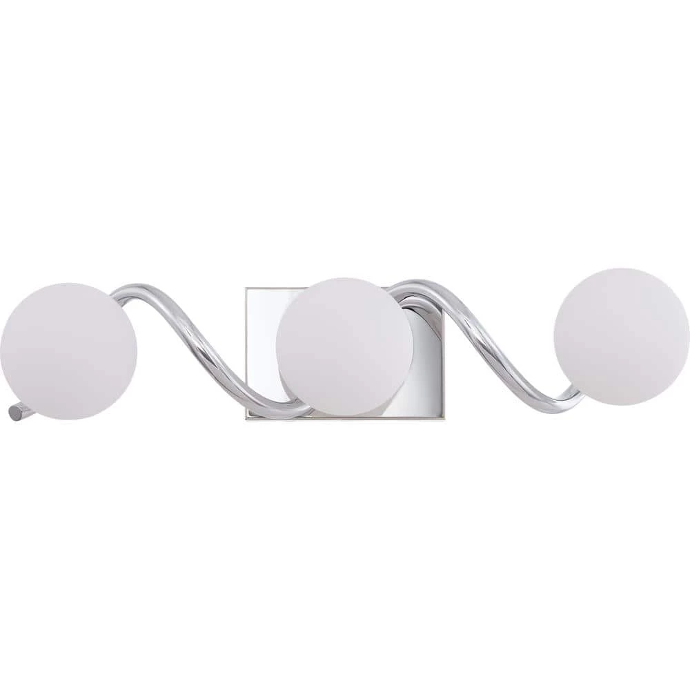 Essence 23.75 in. Polished Chrome LED Vanity Light Bar with Opal Etched Glass by Quoizel 5 Essence 23.75 in. Polished Chrome LED Vanity Light Bar with Opal Etched Glass by Quoizel - Image 3