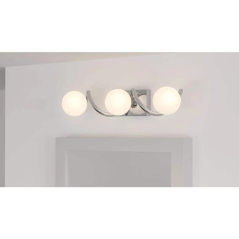 Essence 23.75 in. Polished Chrome LED Vanity Light Bar with Opal Etched Glass by Quoizel 4 Essence 23.75 in. Polished Chrome LED Vanity Light Bar with Opal Etched Glass by Quoizel - Image 2