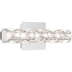 Luster 14.75 in. Polished Chrome Integrated LED Vanity Light by Quoizel -Quoizel Sales polished chrome quoizel vanity lighting pclu8515c 4f 1000