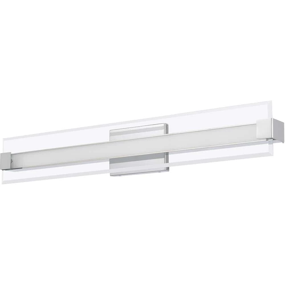 Salon 32 in. Polished Chrome Integrated LED Vanity Light by Quoizel 5 Salon 32 in. Polished Chrome Integrated LED Vanity Light by Quoizel - Image 3