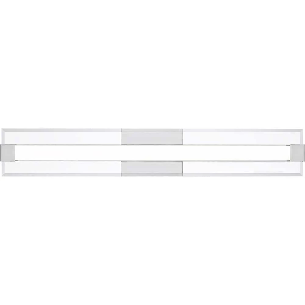 Salon 32 in. Polished Chrome Integrated LED Vanity Light by Quoizel 4 Salon 32 in. Polished Chrome Integrated LED Vanity Light by Quoizel - Image 2