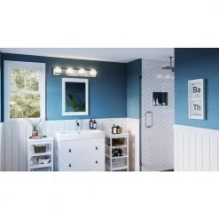 Tyleigh 32 in. 4-Light Polished Chrome Vanity Light by Quoizel -Quoizel Sales polished chrome quoizel vanity lighting pctyl8632c 31 1000