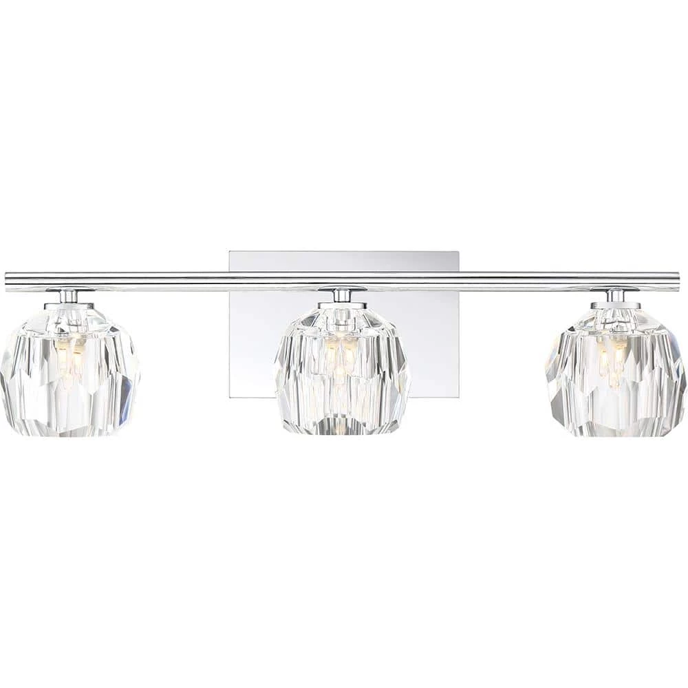 Regalia 3-Light Polished Chrome Vanity Light by Quoizel 3 Regalia 3-Light Polished Chrome Vanity Light by Quoizel